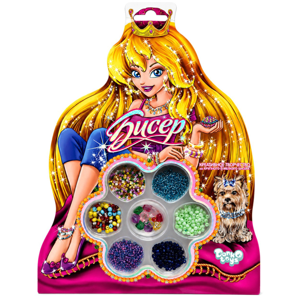 Набір бісеру на планшеті Danko Toys B6-B-1 (Б6-Б-1) великий та дрібний бісер