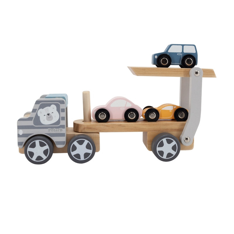 Дерев'яні іграшки дергунці Автовоз Viga Toys PolarB 44014 дерев'яний