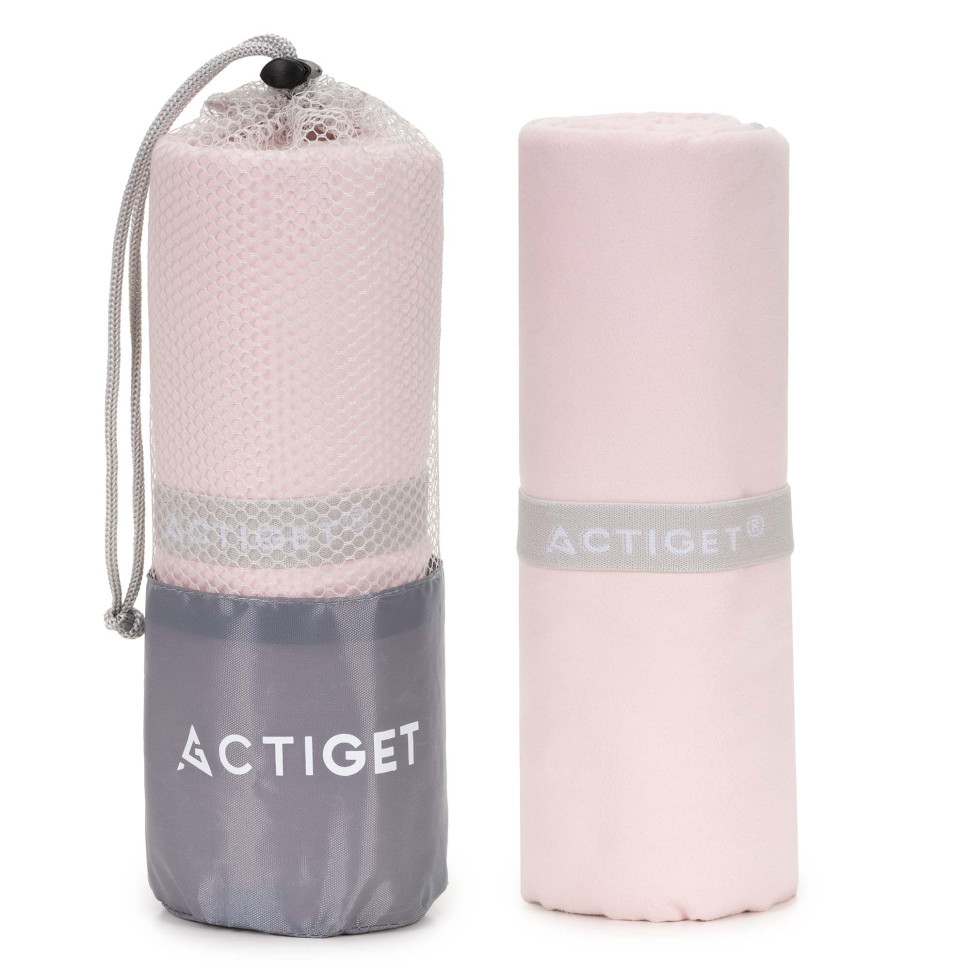 Рушник спортивний Actiget ACT0197 Light Pink, з мікрофібри 180x100 см