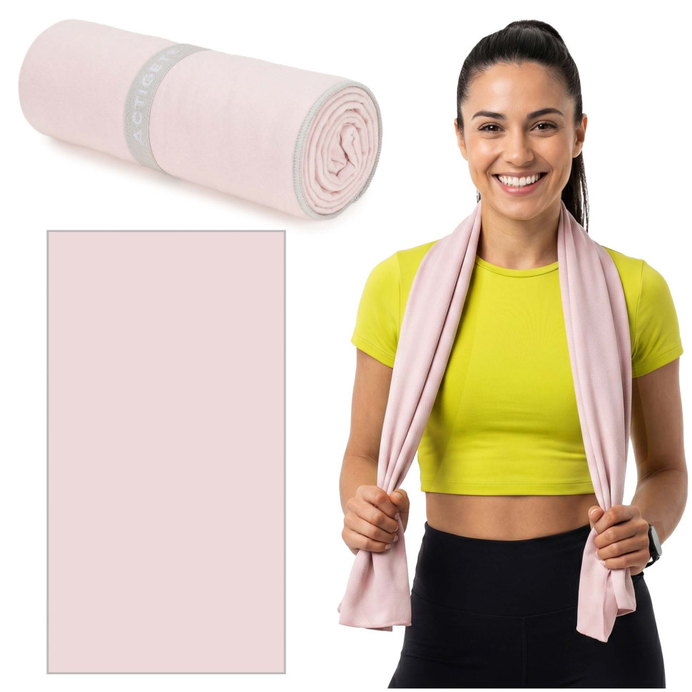Рушник спортивний Actiget ACT0197 Light Pink, з мікрофібри 180x100 см