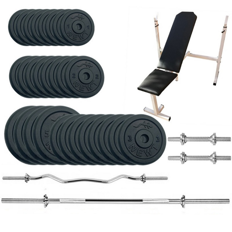 Скамья для жима с набором штанга и гантелей Gym Set-SKH Home Newt NE-M-SKH-SET-79, 79 кг