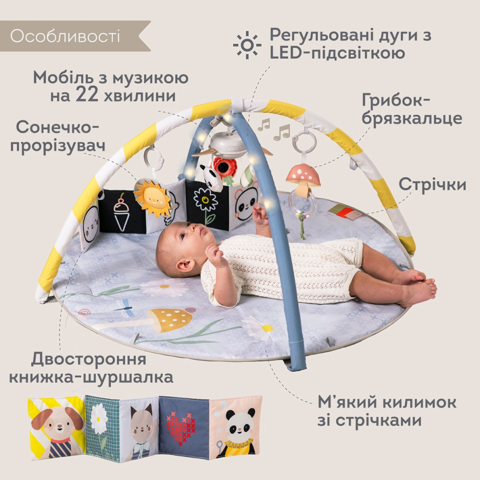 Развивающий музыкальный коврик с дугами 