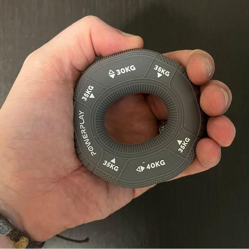 Эспандер кистевой силиконовый PP-4331 Hand Grip Large PowerPlay PP_4331_Grey_(30-35-40) 30-35-40 кг, Серый