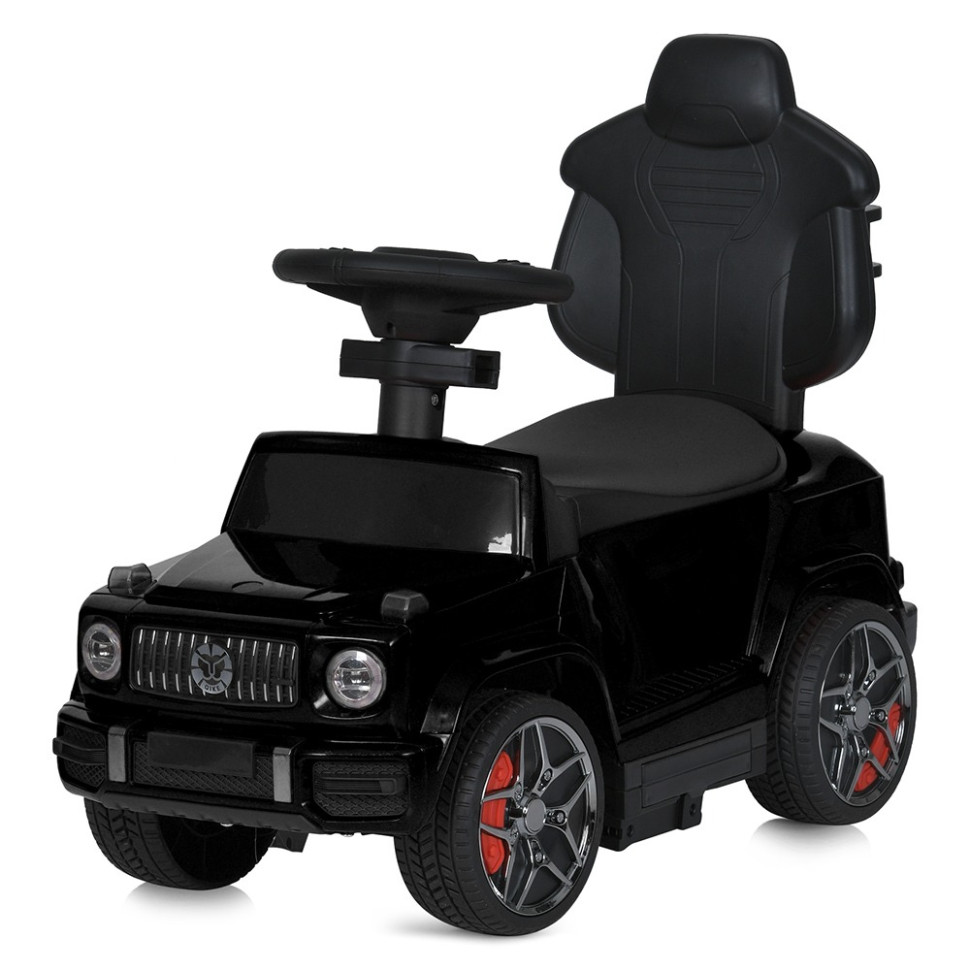 Детская каталка-толокар Bambi M 5795AL-2 черный, c родительской ручкой