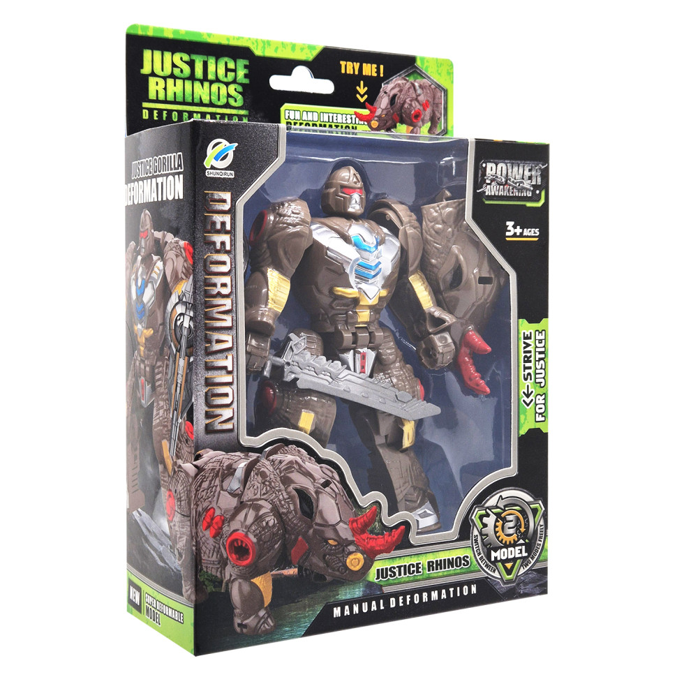 Детский робот-трансформер Justice Rhinos Bambi 168-82(Brown) робот-носорог