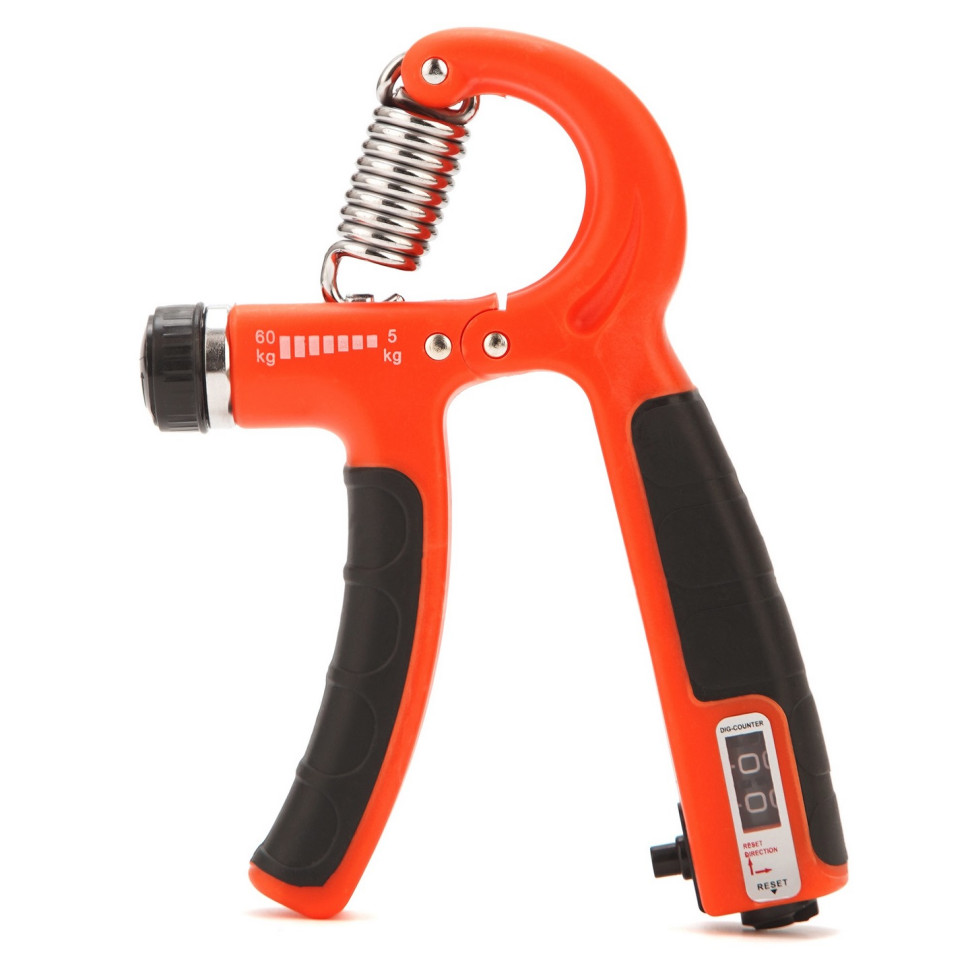 Эспандер кистевой с регулируемой нагрузкой и счетчиком Cornix XR-0265 Orange/Black 5-60 кг
