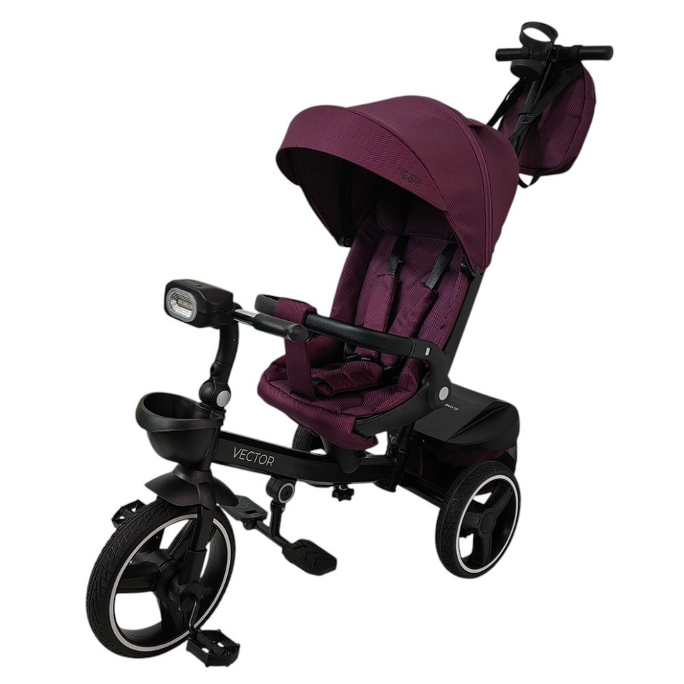 Дитячий триколісний велосипед VECTOR El Camino ME 1162-1 Purple, з батьківською ручкою