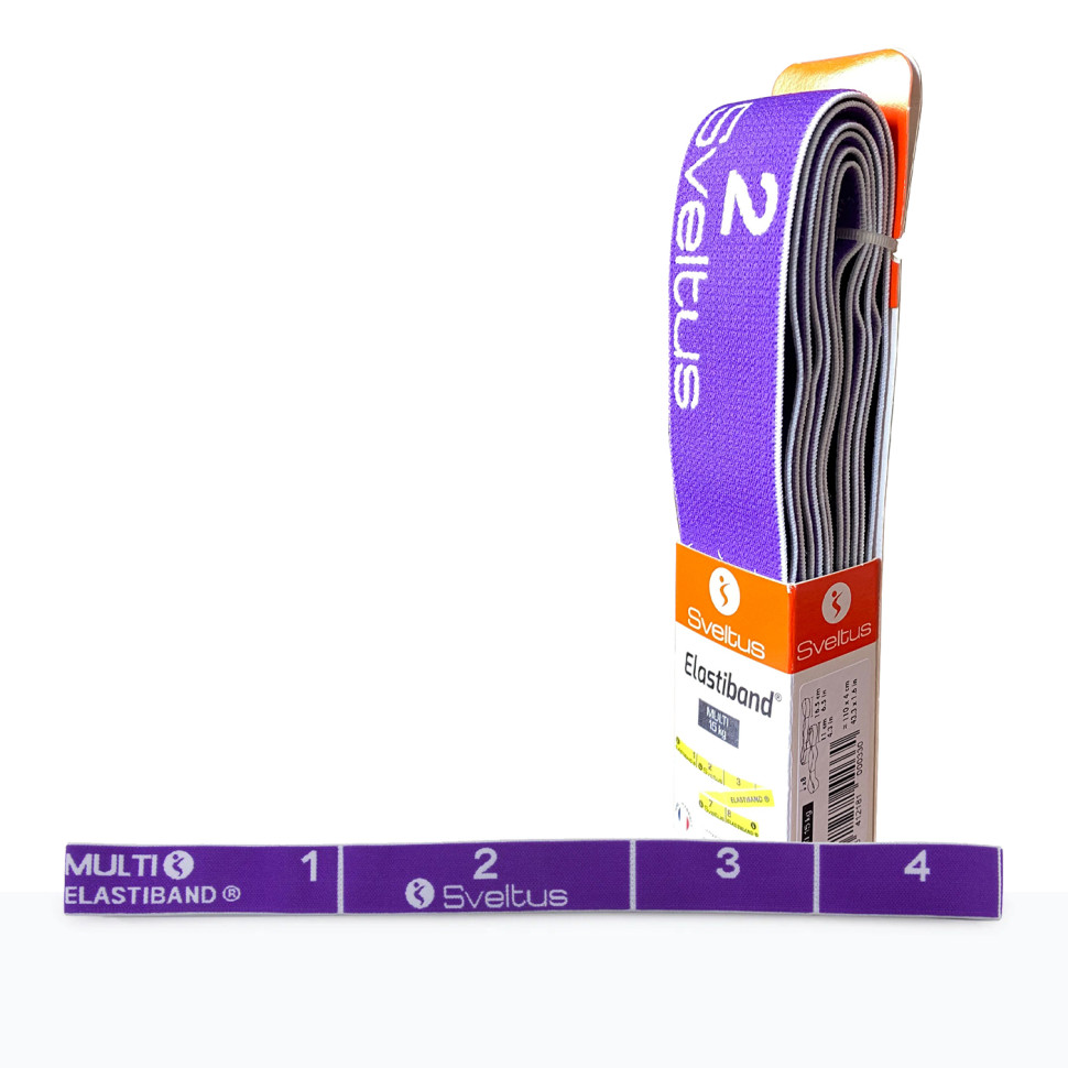 Эспандер для фитнеса Multi Elastiband Sveltus SLTS-0033 фиолетовый, 15кг + QR код