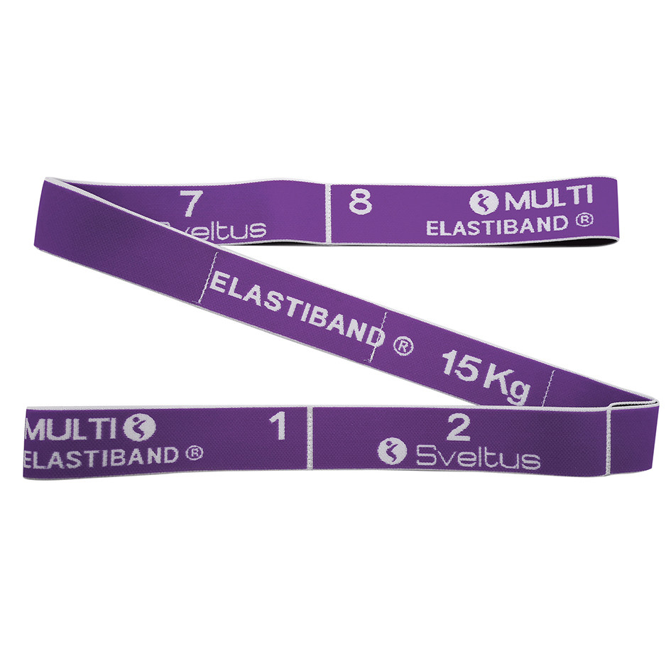Эспандер для фитнеса Multi Elastiband Sveltus SLTS-0033 фиолетовый, 15кг + QR код