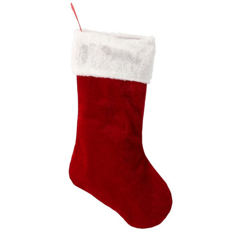 Новогодний декоративный носок Chomik 5900779900233, 47 см, красный с белым
