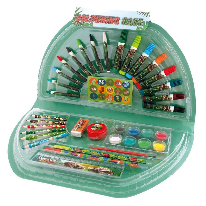 Набор для рисования Dinosaur Expedition Moxy 990193, восковых карандашей, 8 красок