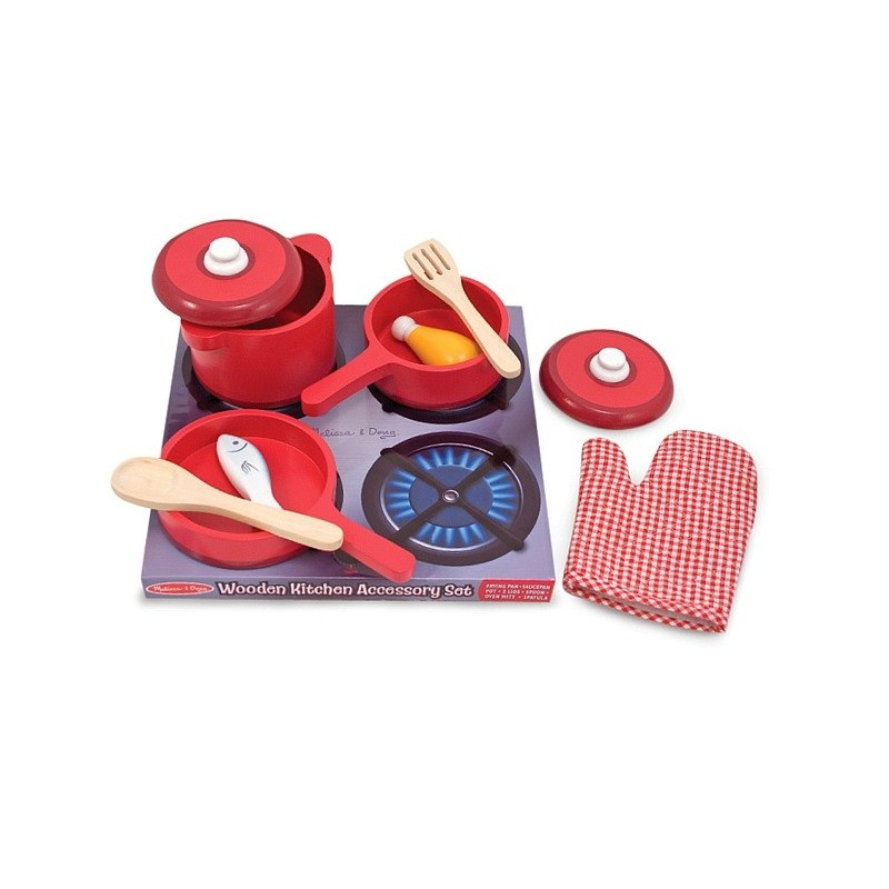 Игровой набор деревянной посуды Melissa&Doug MD12610, 2 кастрюли