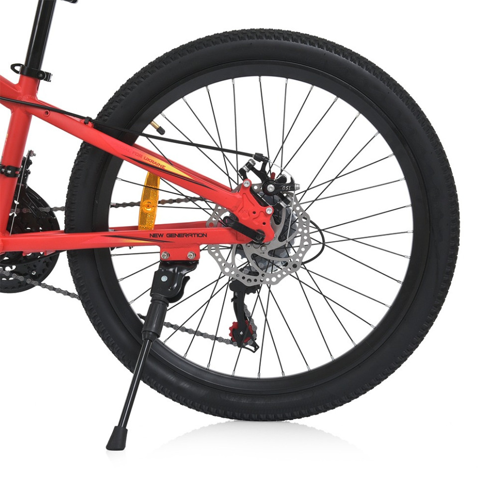 Велосипед PROF1 MTB2401-1, 24 дюймов, алюминиевая рама 11 Shimano 21SP красно-черный