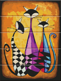 Картина по номерам по дереву Art Story "Три кота" ASW018