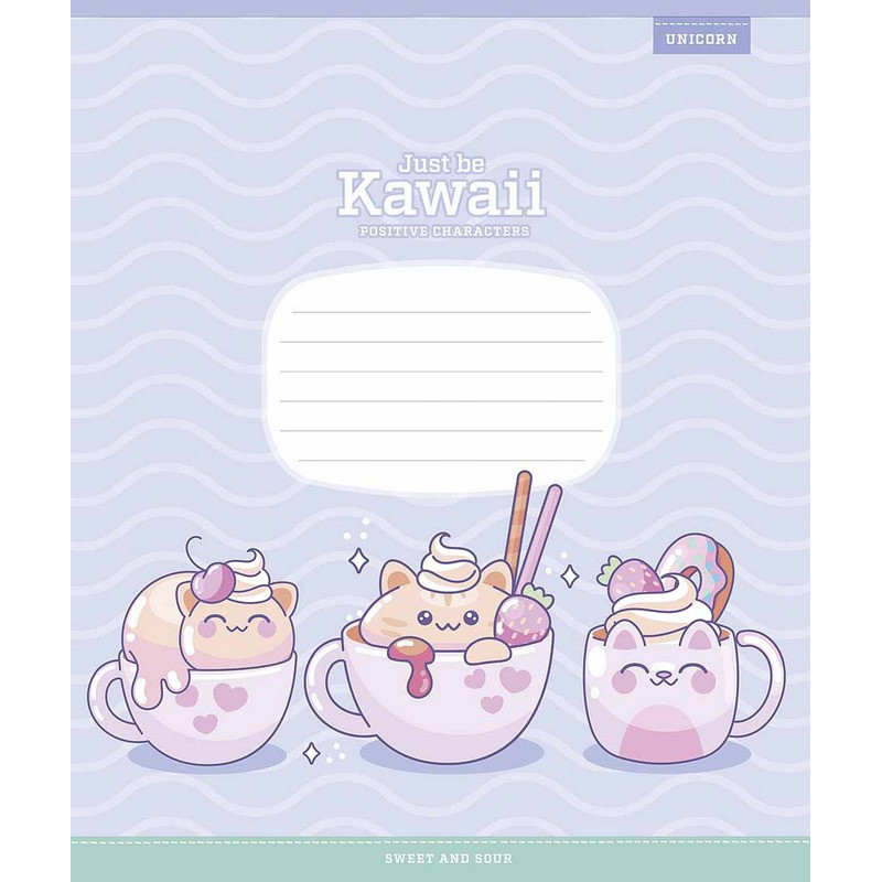 Тетрадь ученическая «Just be Kawaii» Школярик 012-3408C-3 в косую линию, 12 листов