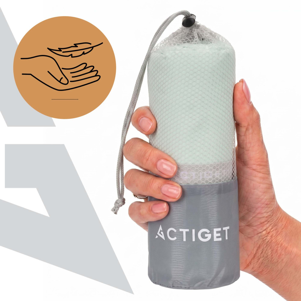 Рушник спортивний Actiget ACT0199 Mint, з мікрофібри 180x100 см