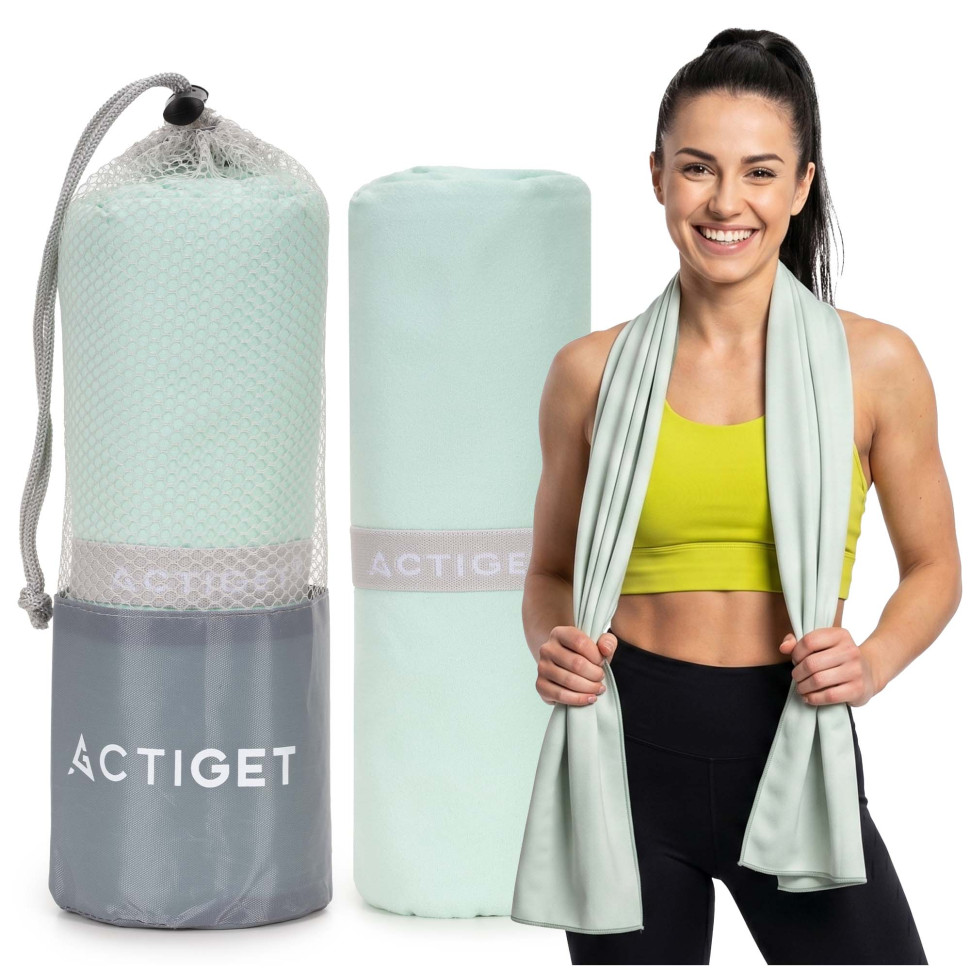 Рушник спортивний Actiget ACT0199 Mint, з мікрофібри 180x100 см