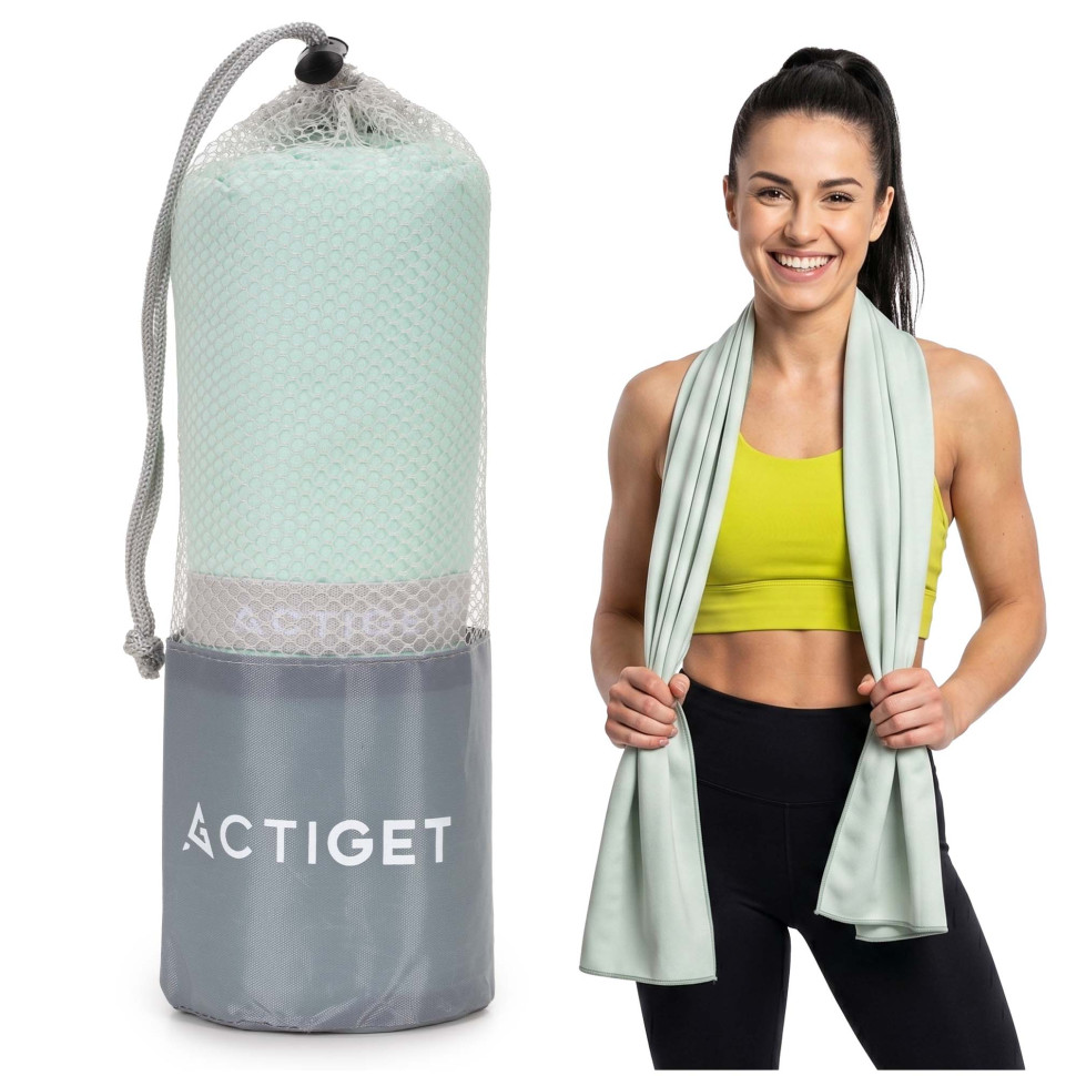 Рушник спортивний Actiget ACT0199 Mint, з мікрофібри 180x100 см