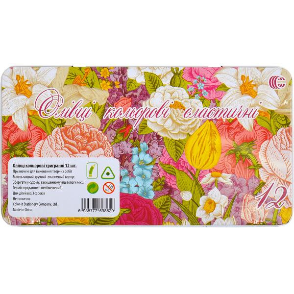 Набір олівців 12 кольорів COLOR-IT CRМ555-12 Metal elastico 