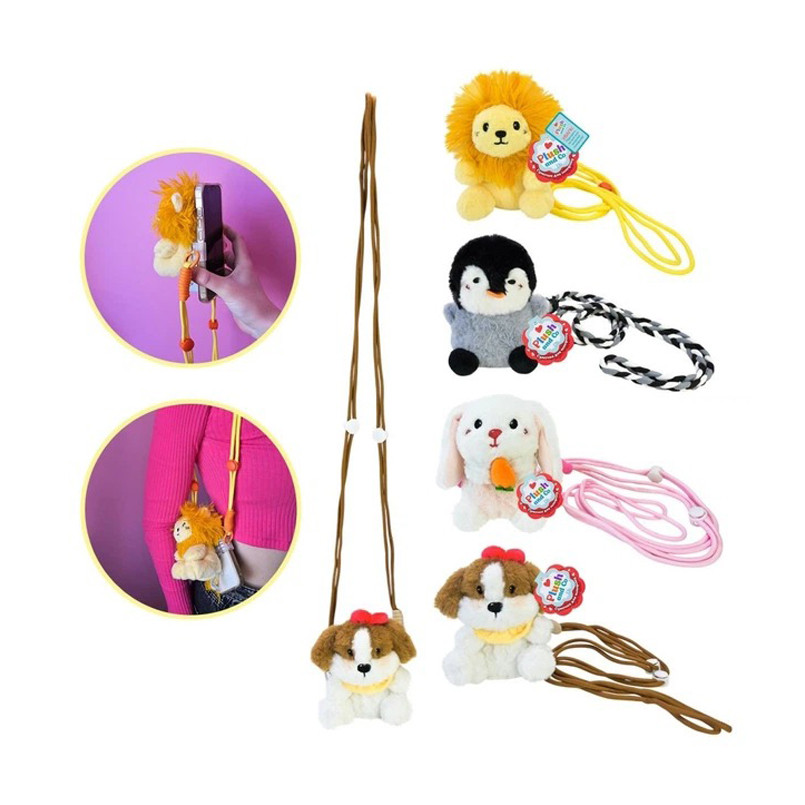 М'яка іграшка-тримач для телефону Plush and Co PLC25005(Orange) 9х8х11 см