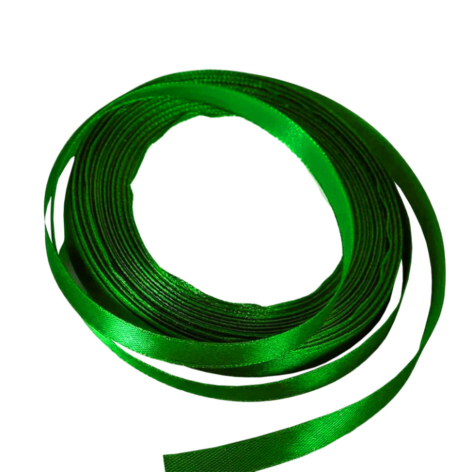 Атласна стрічка для рукоділля Bambi АБ-707, 0,6 см x 23 м, зелений