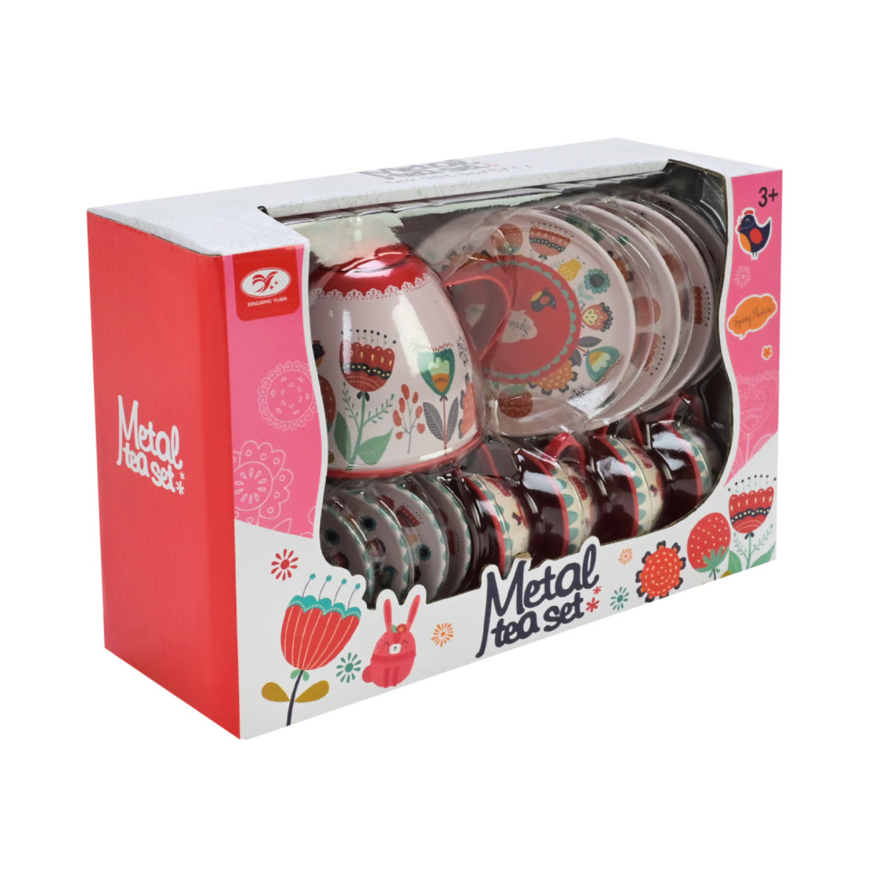 Детский набор посуды Tea set Bambi 620-C5 металл, 14 предметов