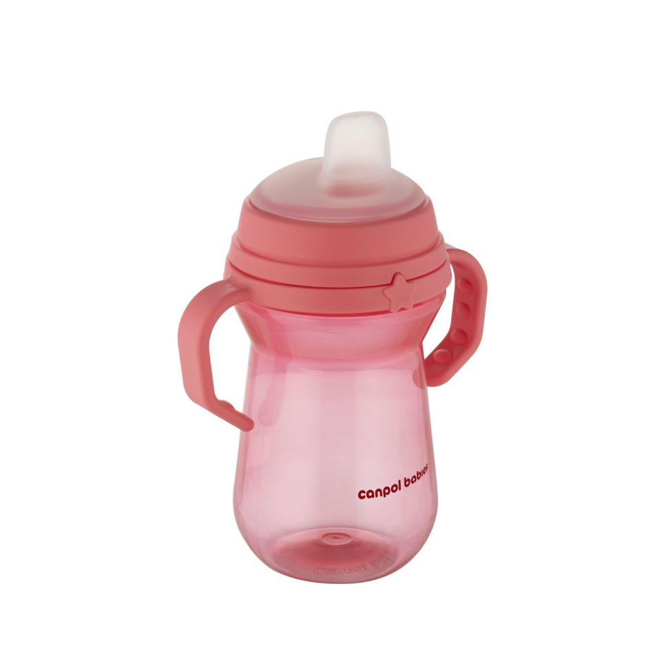 Кружка тренировочная с силиконовым носиком FirstCup Canpol babies 56/615_pin 250 мл