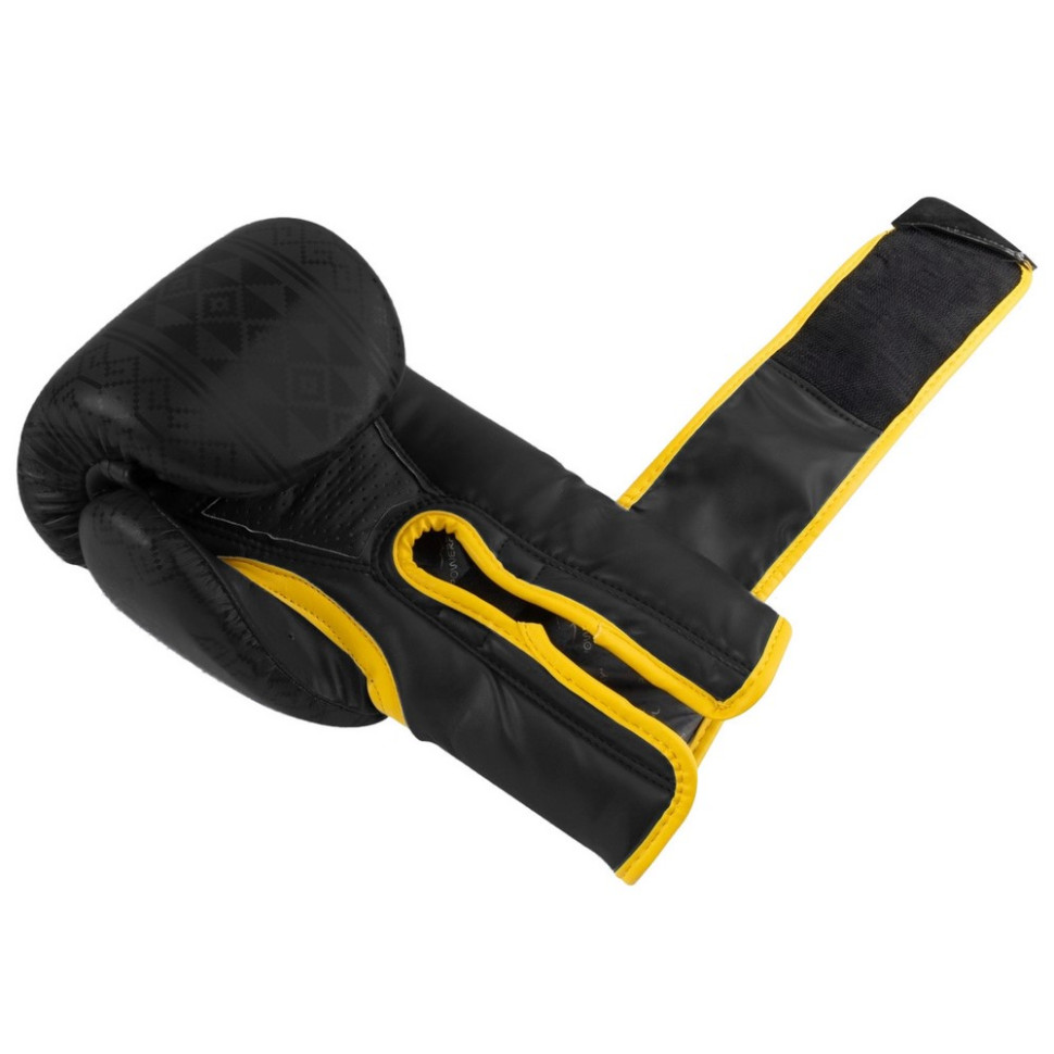 Боксерські рукавиці 3021 Ukraine PowerPlay PP_3021_12oz_Black/Yellow, розмір 12 унцій