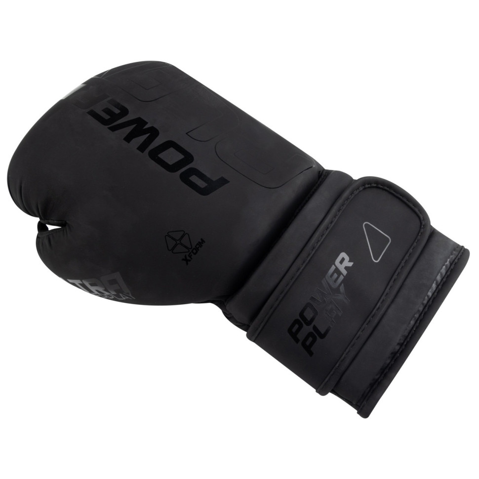 Боксерські рукавички 3024 Ultra Mat PowerPlay PP_3024_12oz_Black, Чорні 12 унцій