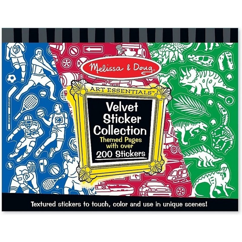 Набор вельветовых наклеек для мальчиков Melissa&Doug MD4236, 200 стикеров