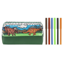 Набор для творчества Пенал-раскраска Dinosaur Expedition Moxy 990194 с фломастерами