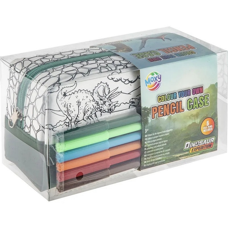 Набір для творчості Пенал-розмальовка Dinosaur Expedition Moxy 990194 з фломастерами