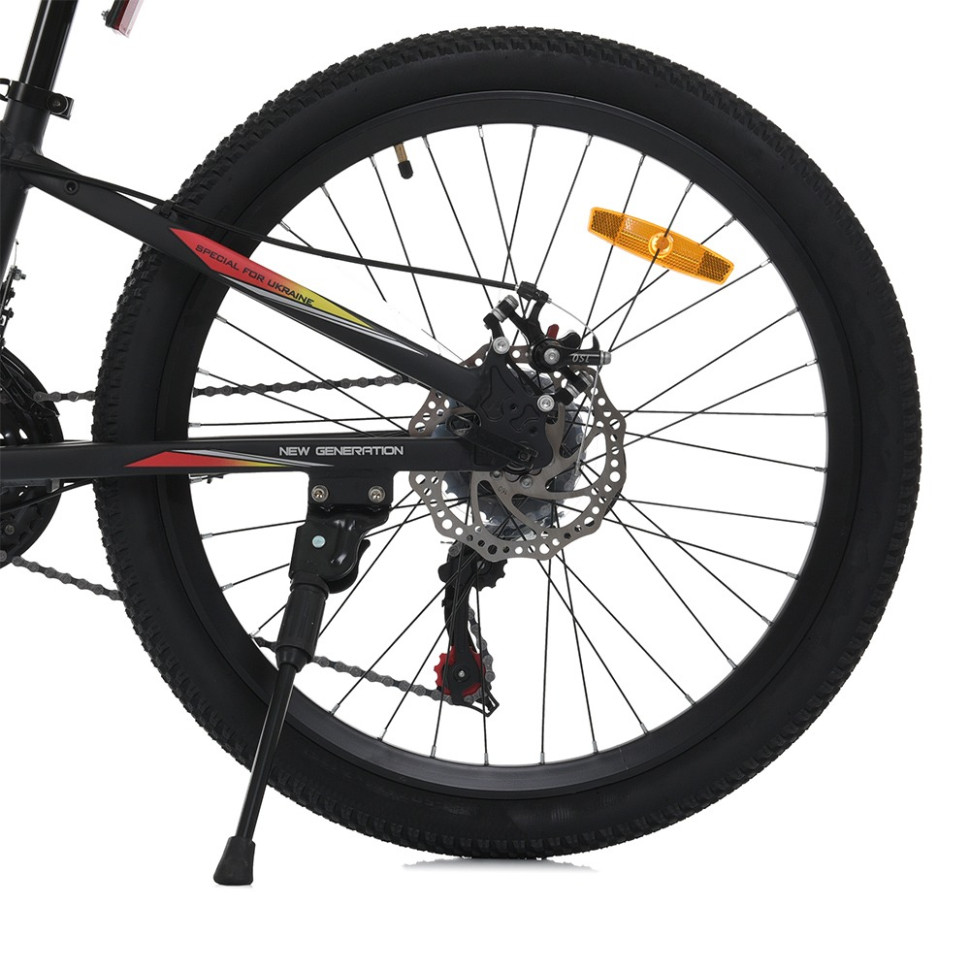 Велосипед PROF1 MTB2401-2, 24 дюймов, алюминиевая рама 11 Shimano 21SP черный