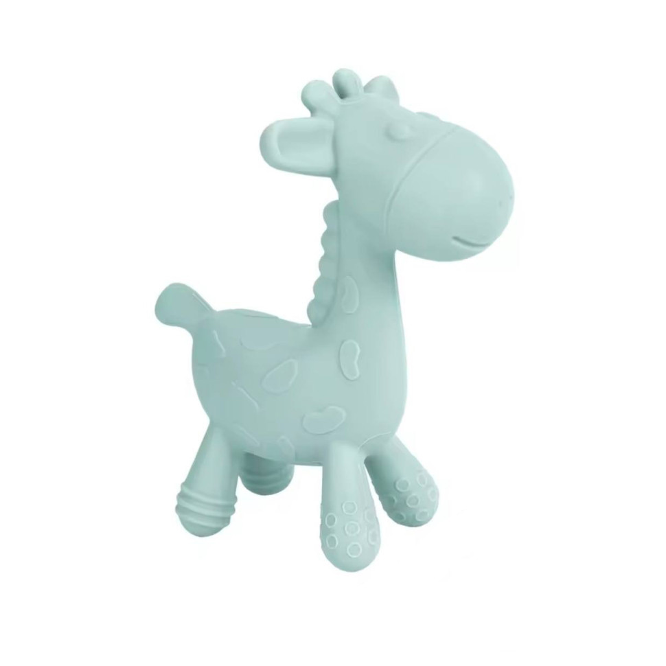 Прорезыватель детский силиконовый Giraffe Twins AAD0112-G зеленый, пищевой силикон