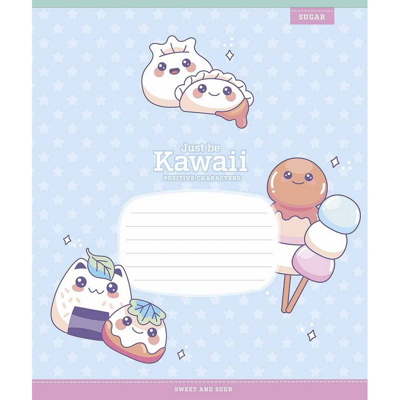 Тетрадь ученическая «Just be Kawaii» Школярик 012-3408C-4 в косую линию, 12 листов