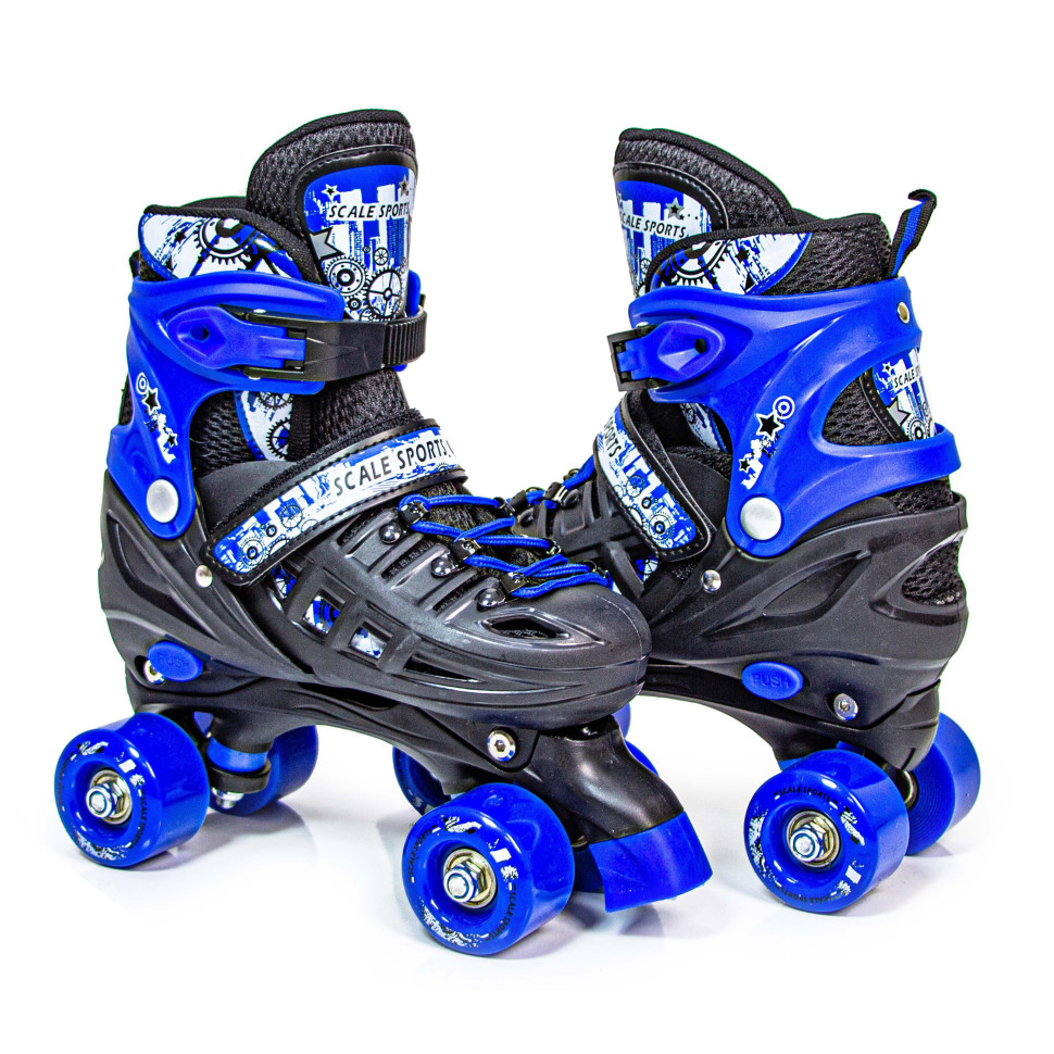 Детские ролики-квады и шлем с защитой Scale Sport 591205064 синий размер 34-37