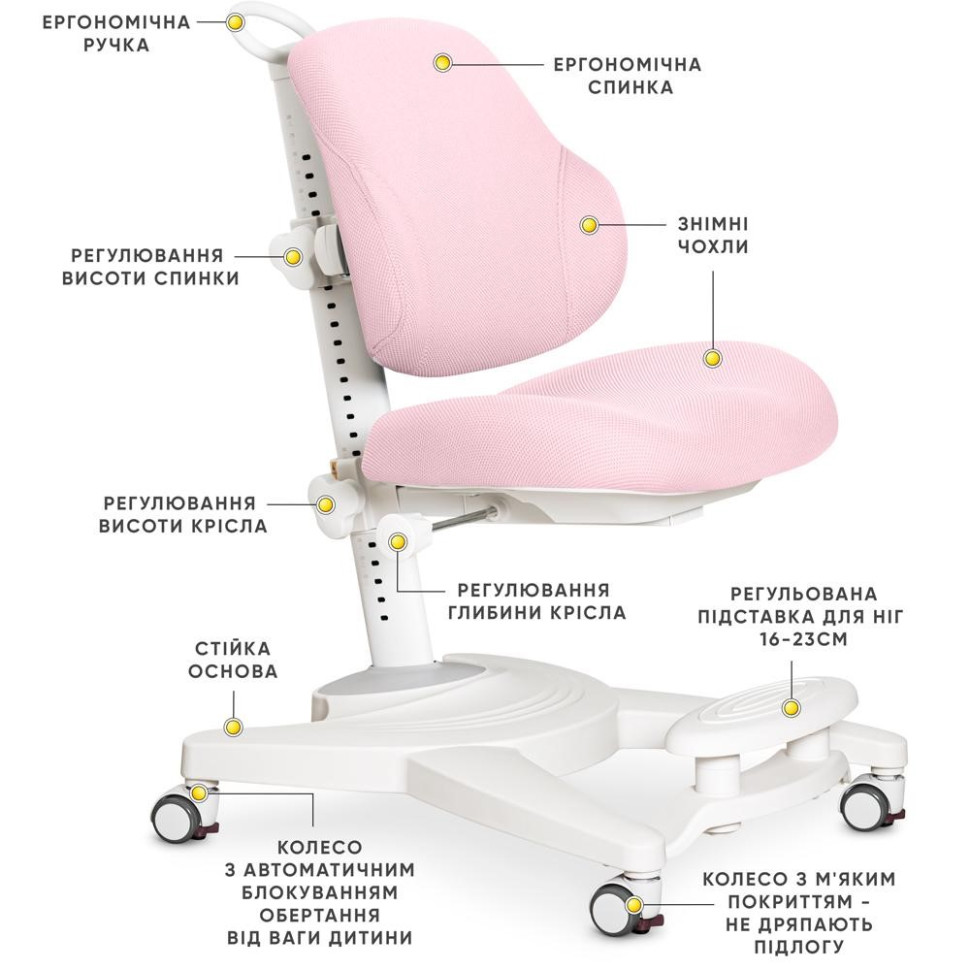 Детское креслo Gravity Mealux Y-612 KP Pink розовый, регулируется