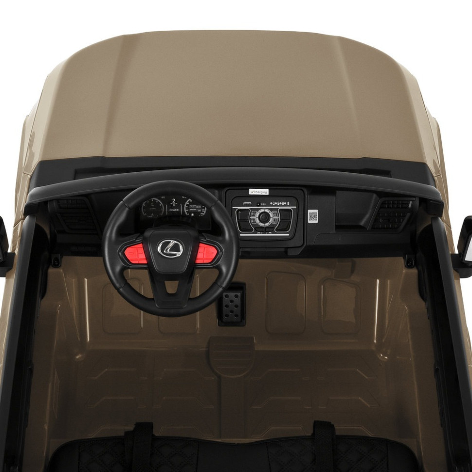 Дитячий електромобіль Джип Bambi M 6409EBLR-13 до 30 кг, бежевий