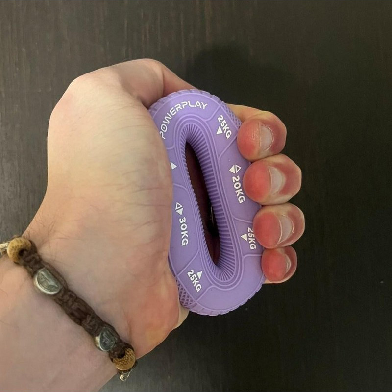 Еспандер кистьовий силіконовий PP-4331 Hand Grip Medium PowerPlay PP_4331_Purple_(20-25-30) 20-25-30 кг, Фіолетовий