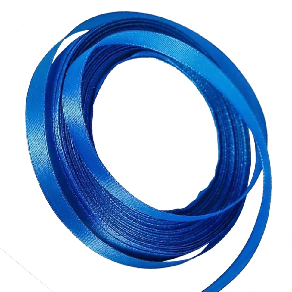 Атласна стрічка для рукоділля Bambi АБ-726, 0,6 см x 23 м, електрик