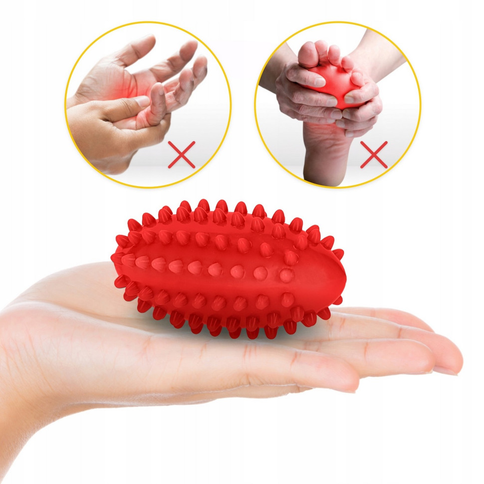 М'яч масажний огірок Spike Bean 4FIZJO P-5905973403313 Red 11.5 x 5 см 