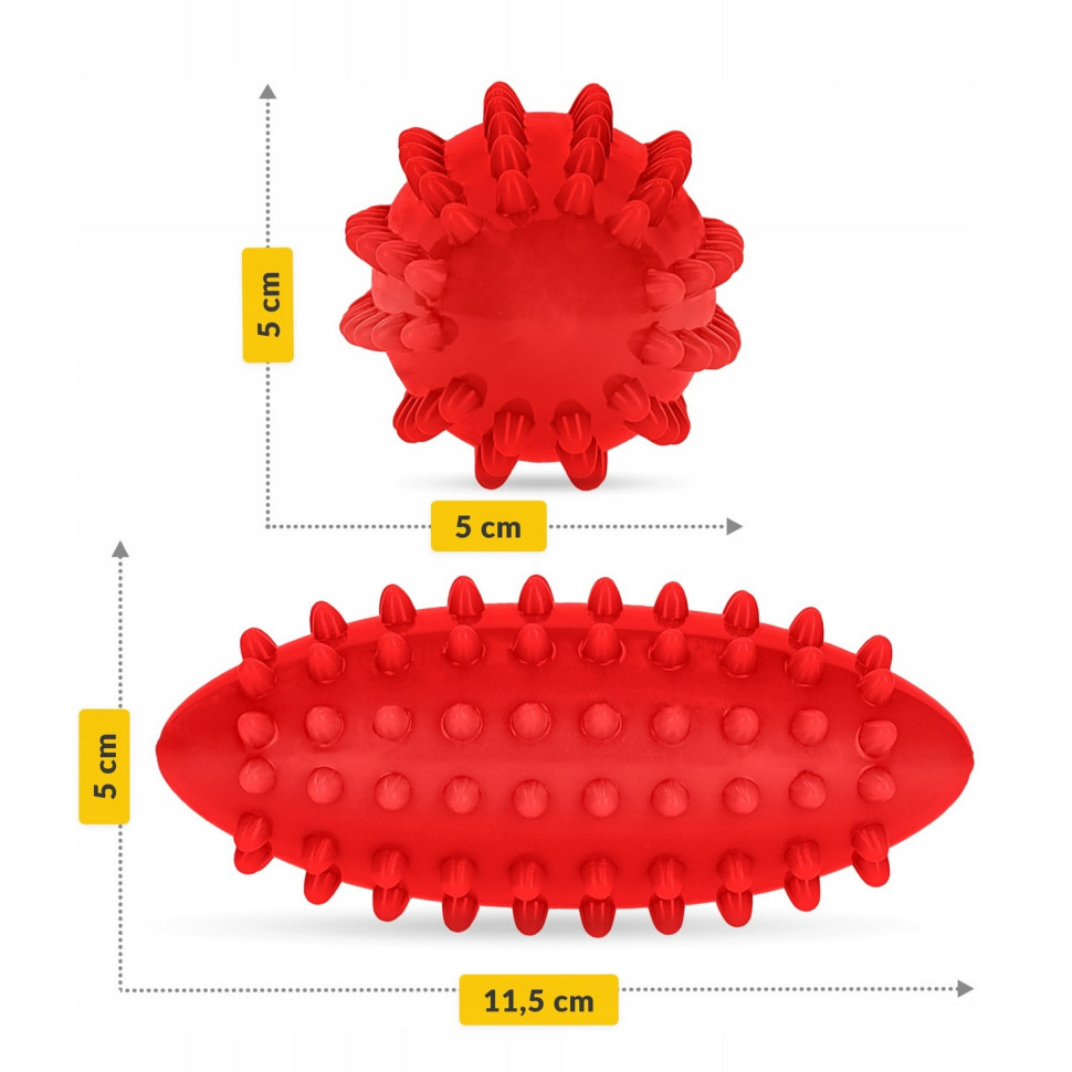 М'яч масажний огірок Spike Bean 4FIZJO P-5905973403313 Red 11.5 x 5 см 