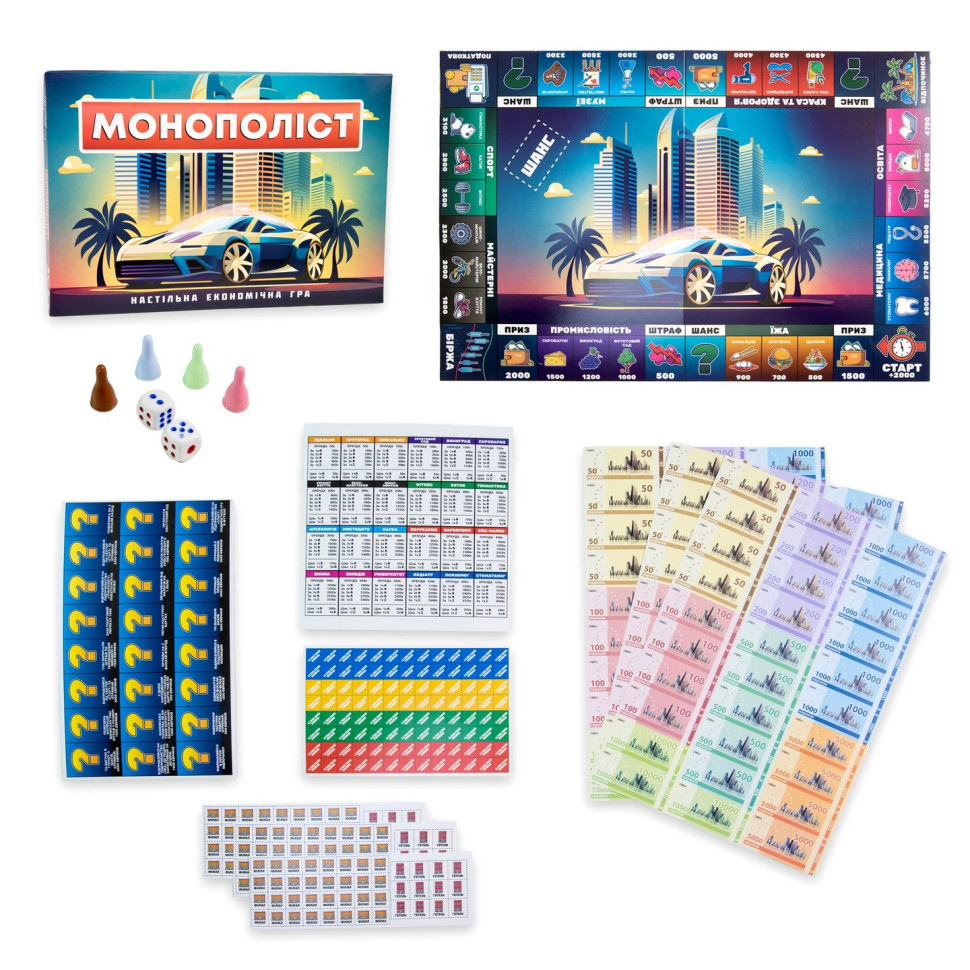 Настольная игра Монополист Strateg 30983 акции филиалов, специальные банкноты