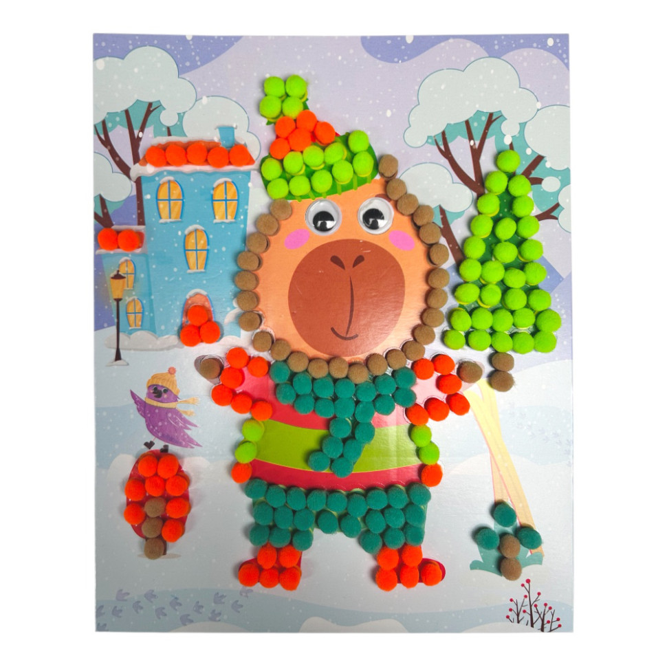 Набор для творчества мозаика из помпонов