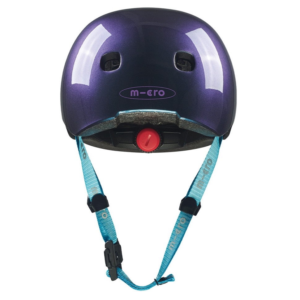 Защитный детский шлем Micro AC2288BX, неохромовый синий, 52-56 см, размер M, LED-фонарик