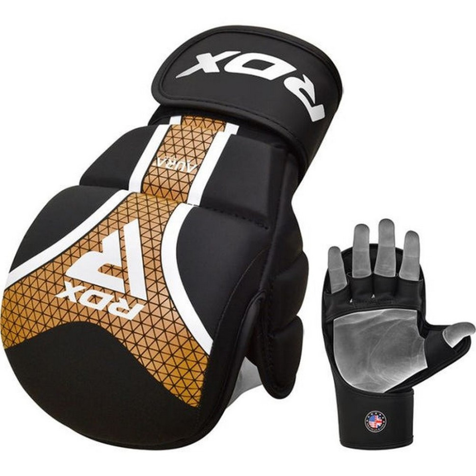 Рукавиці для ММА SHOOTER AURA PLUS T-17 RDX Inc Limited GSR-T17BGL-M+ Black Golden, M (капа у комплекті)