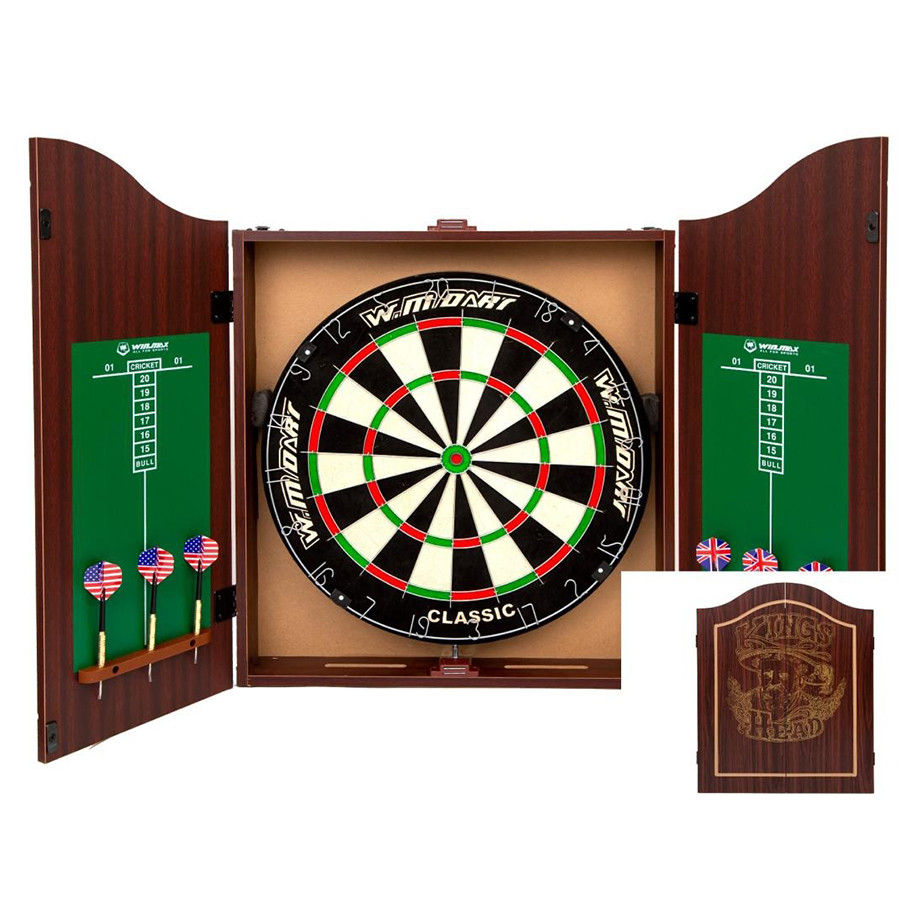 Дартс с кабинетом мишени Kings Head  Winmax 3380TT 6 дротиков 45 см
