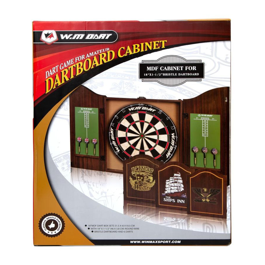 Дартс с кабинетом мишени Kings Head  Winmax 3380TT 6 дротиков 45 см