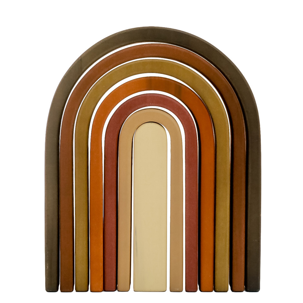 Дитяча дерев'яна веселка Komarovtoys LT 10106 Велика, 7 елементів, Земляна