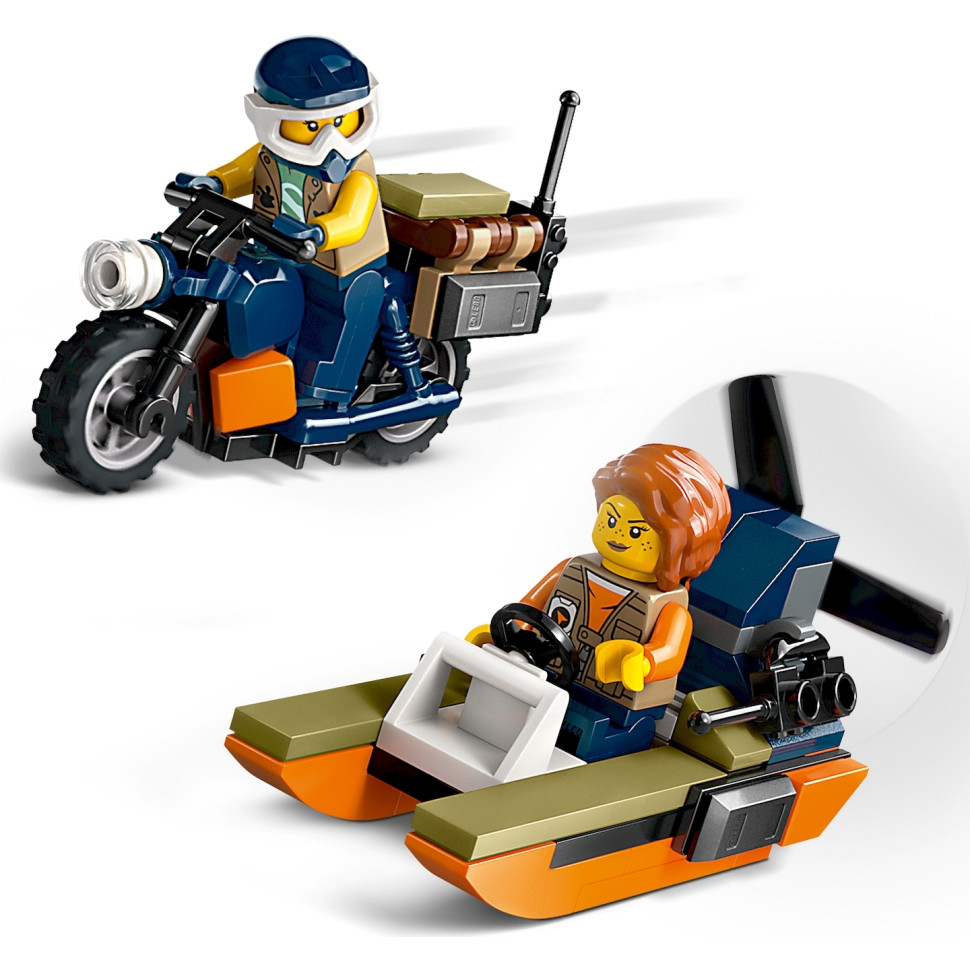 Конструктор LEGO City Вертоліт у базовому таборі для дослідження джунглів 60437, 881 деталь 